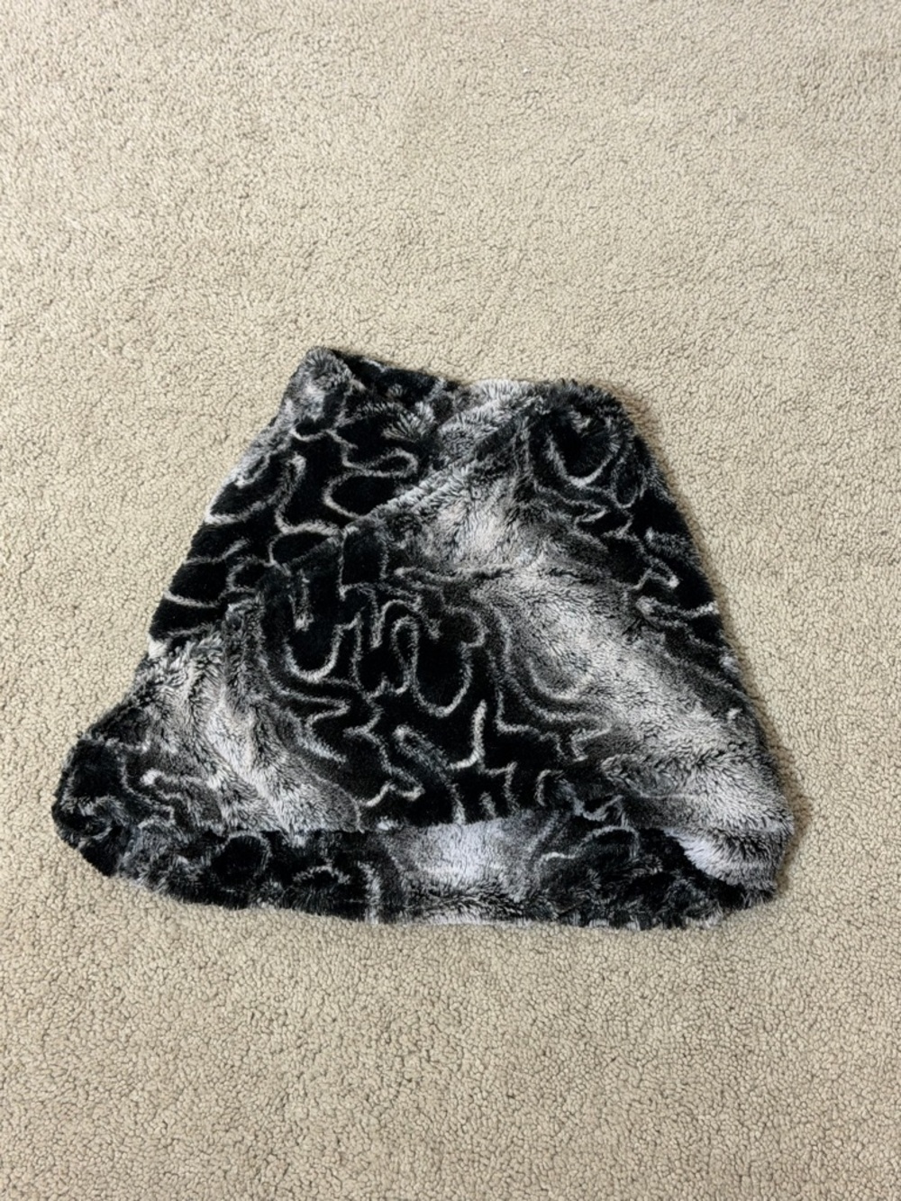 Gray Faux Fur Infinity Scarf Soft Plush Loop Scarf
